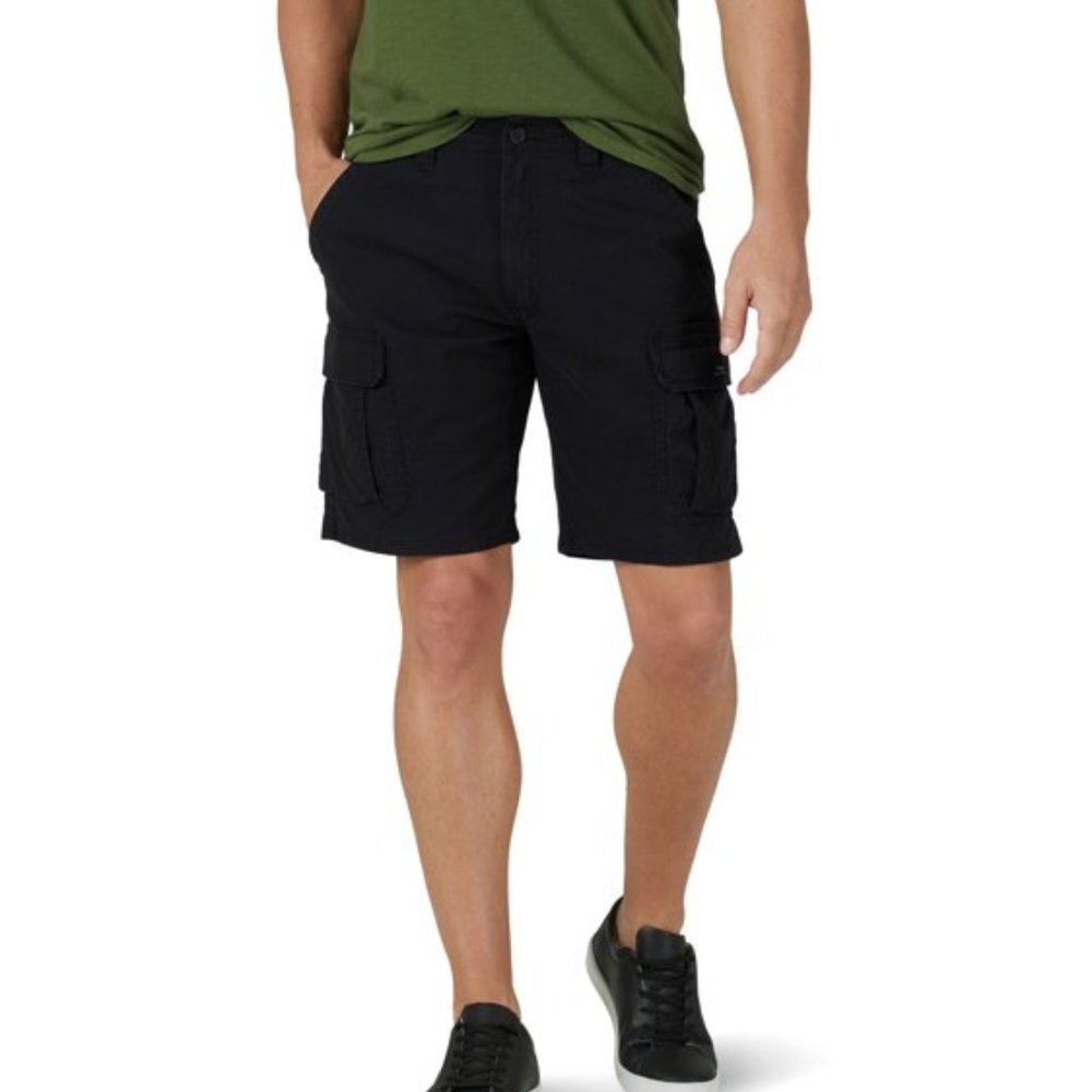 Men's Wrangler Black Stretch Cargo Shorts Size 36